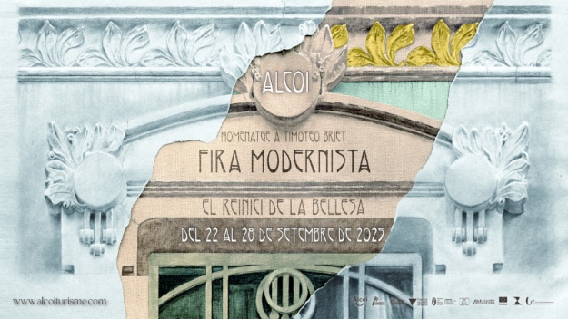 Cartel Semana Modernista de Alcoy dedicada en 2025 al arquitecto Timoteo Briet